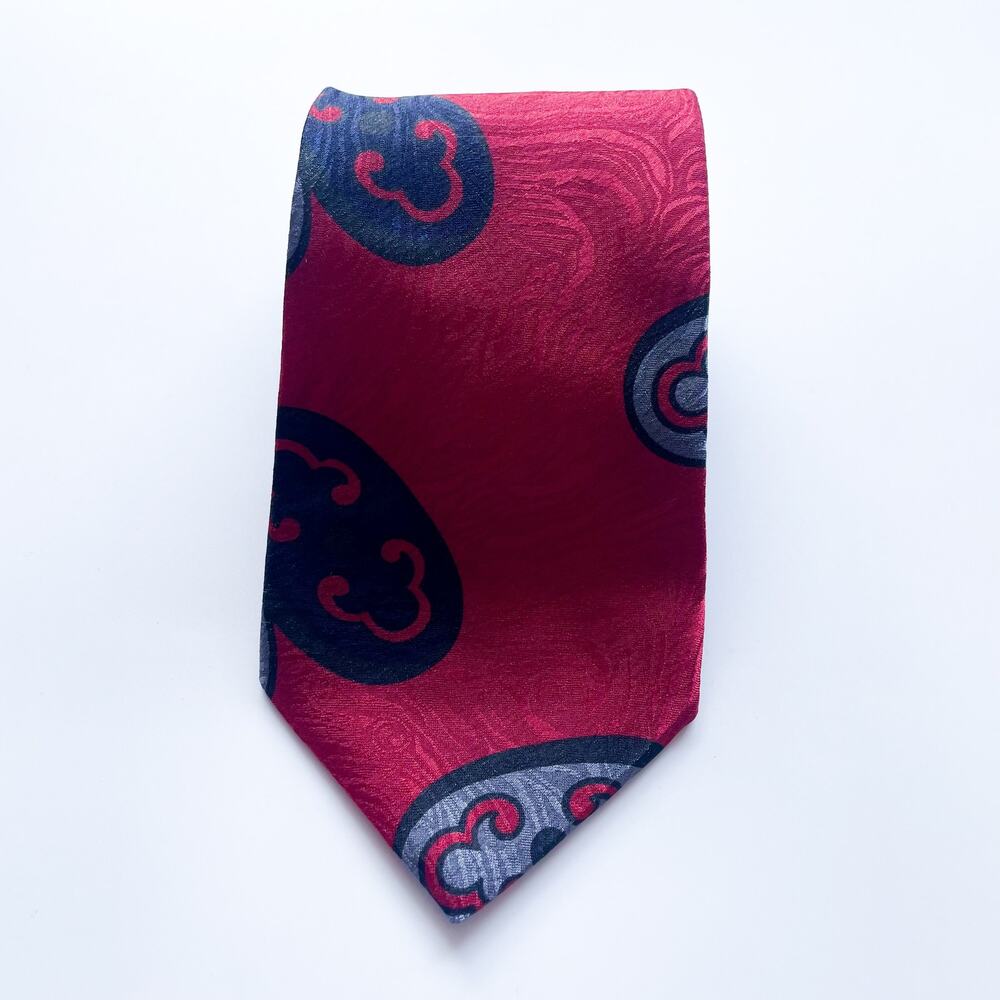 Vintage Pierre Balmain Paris Red Silk Tie